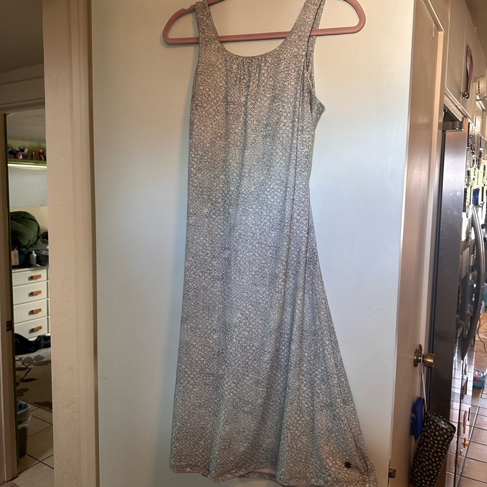 Prana Light Blue Floral-Print Midi athletic dress